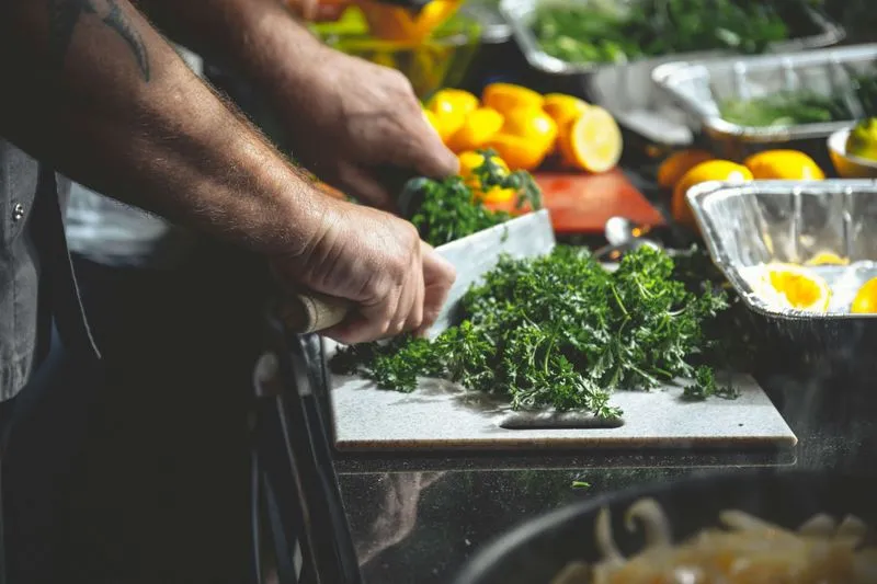 Chef preparing food